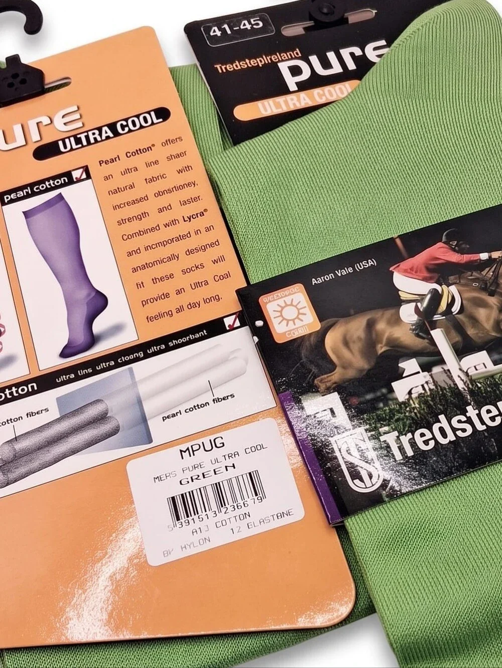 Tredstep Ireland Pure Ultra Cool riding socks/Green/New 2 pairs
